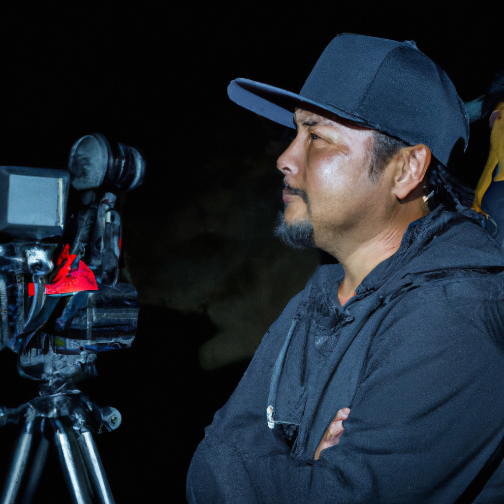 Retrato de M. Salazar, operadora de cámara con rig en acción